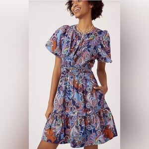 Anthropologie Multicolor Paisley Mini Dress